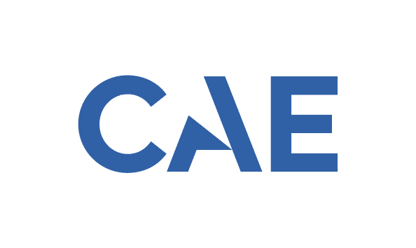 The cae logo on a white background